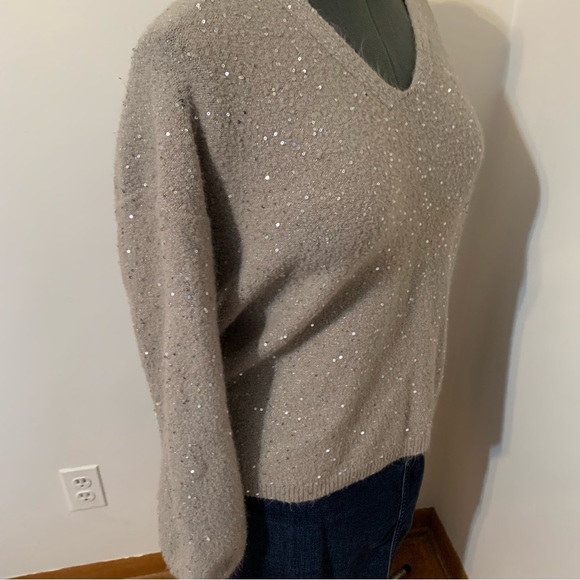 Loft grey sweater with sequins size large - Picture 4 of 7